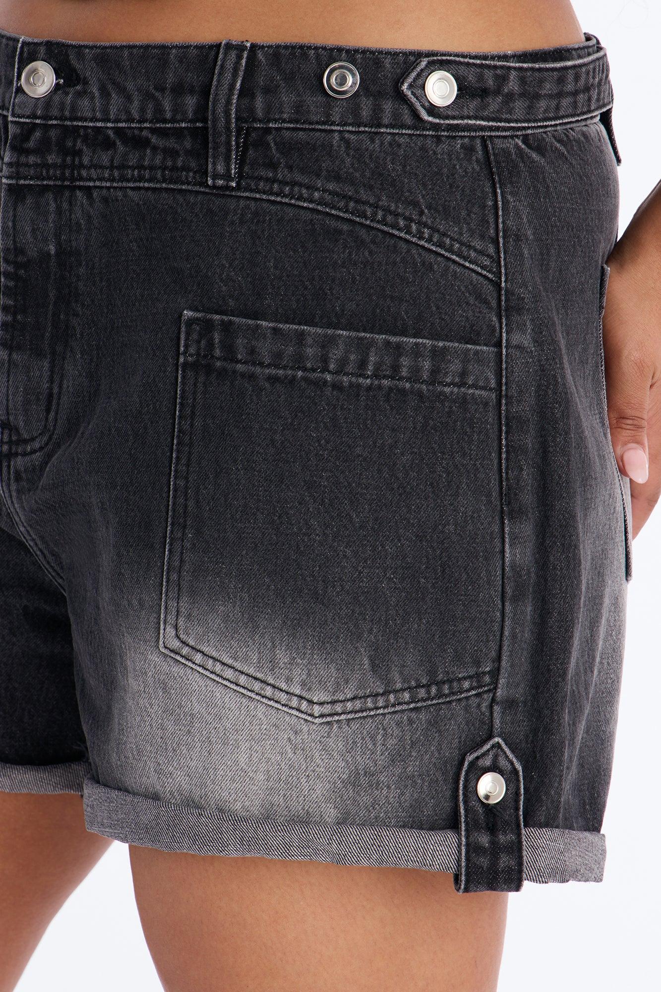 Bowery Denim Shorts - Black Wash Female Product Image