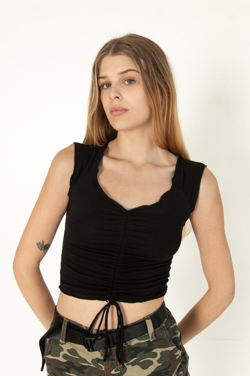Green Apple Center Ruched Tee Product Image
