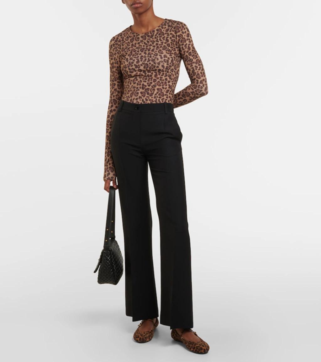 GIANVITO ROSSI Brown Carla Flats In Animal Print Product Image
