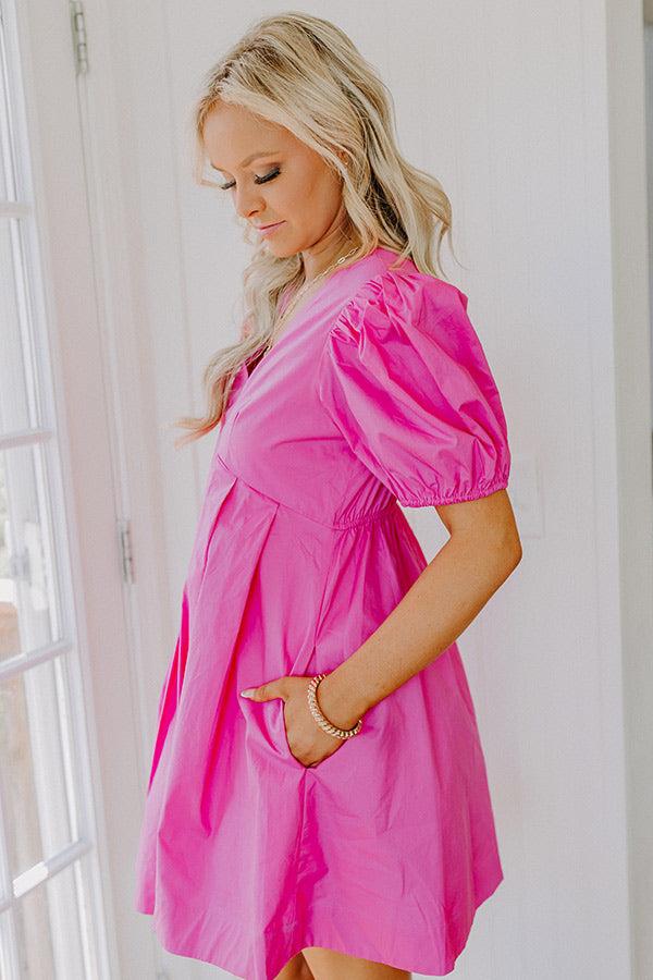 Picture This Babydoll Mini Dress in Pink Product Image