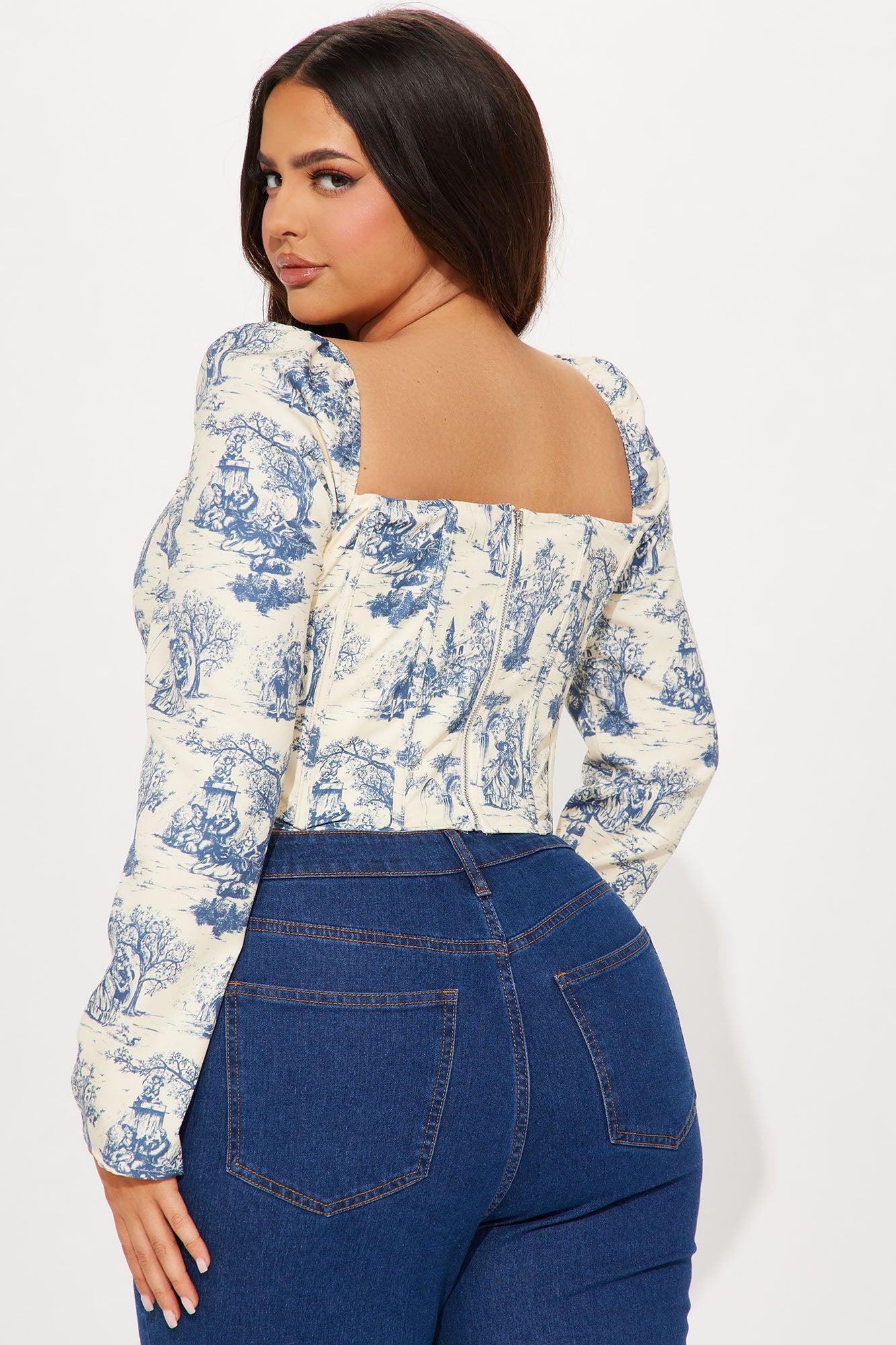 Simple Life Corset Top - Blue/combo Product Image