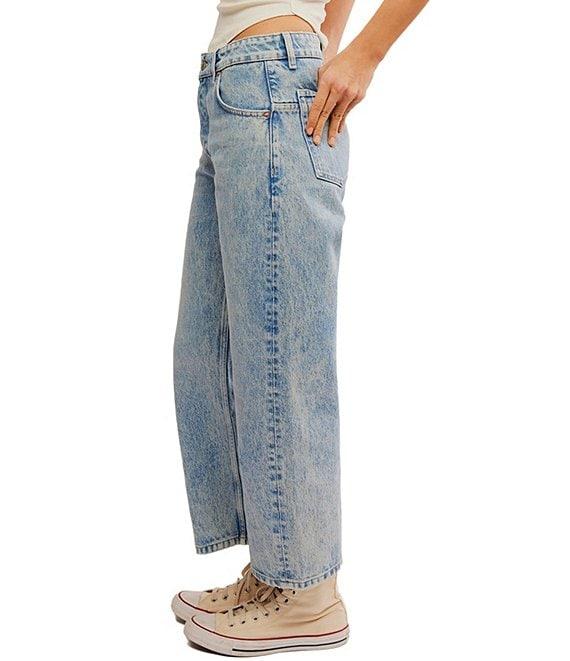 Free People We The Free Deep Trance Dropped Denim High Rise Wide Leg Boyfriend Jeans Product Image