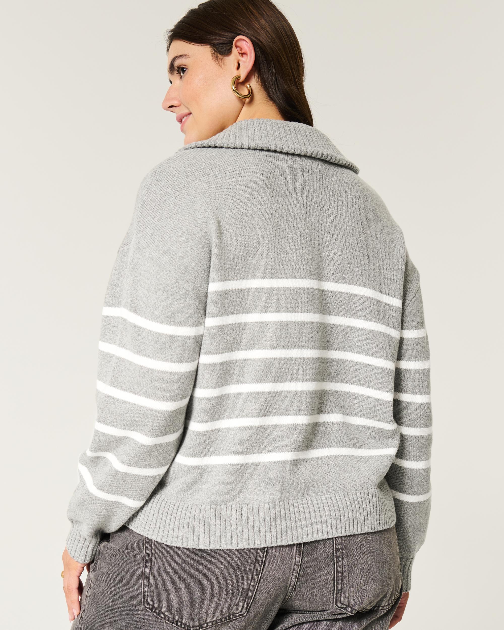 Oversized Half-Zip Graphic Sweater Product Image