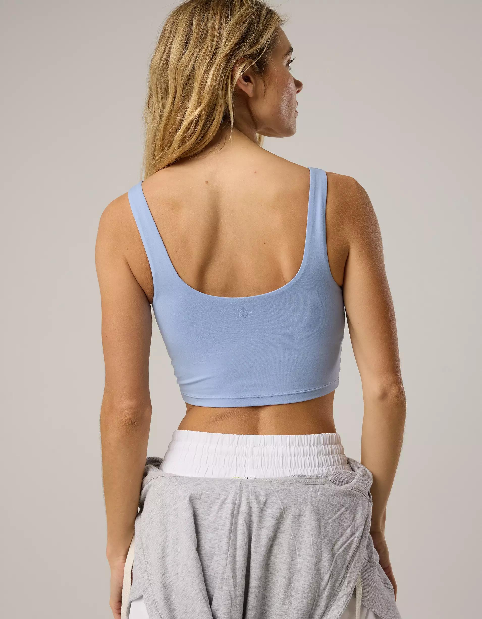 OFFLINE By Aerie Real Me Low Key Ruched Longline Sports Bra Product Image