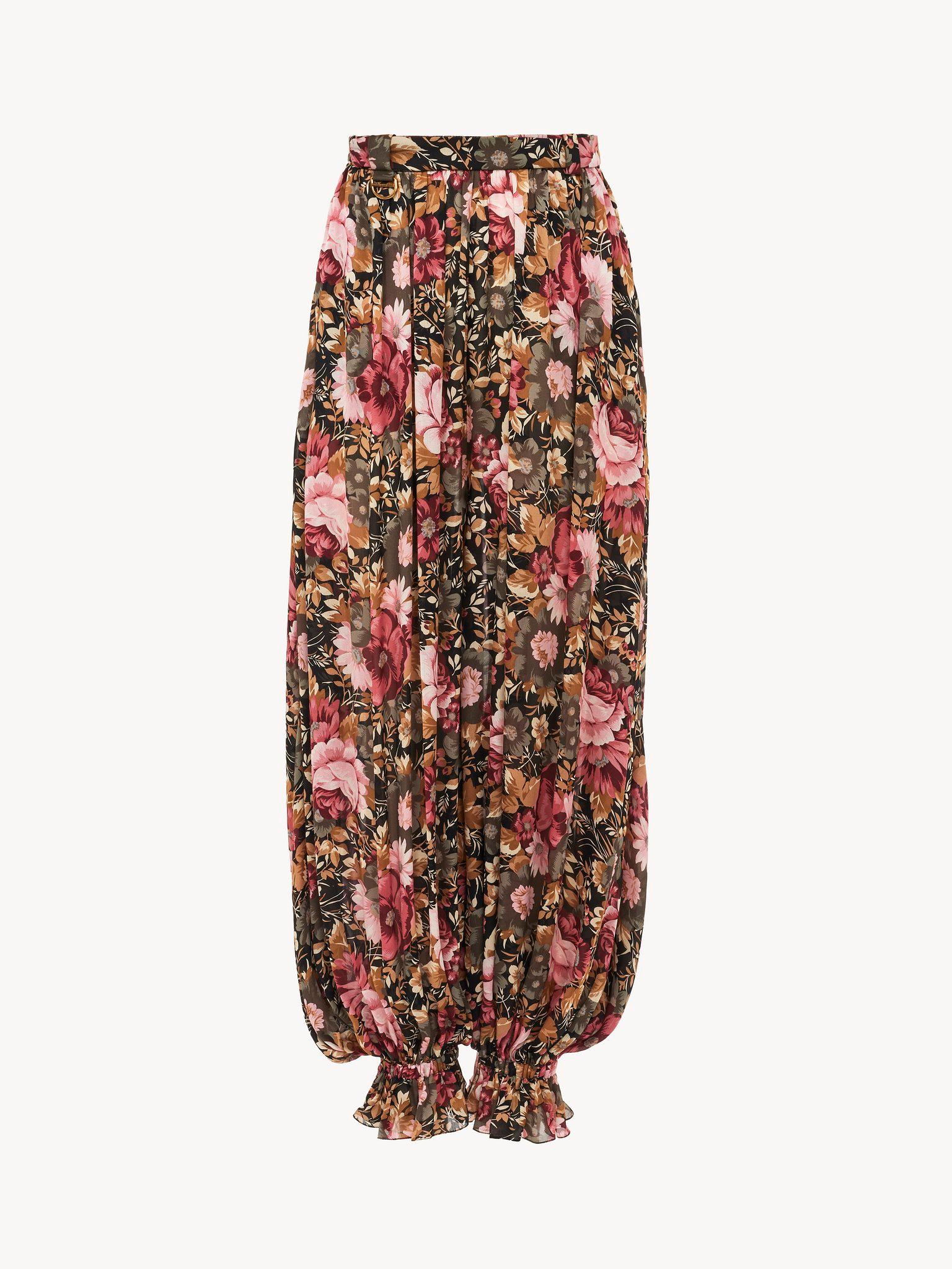 Cropped front-tie tank top in crêpe de chine Product Image