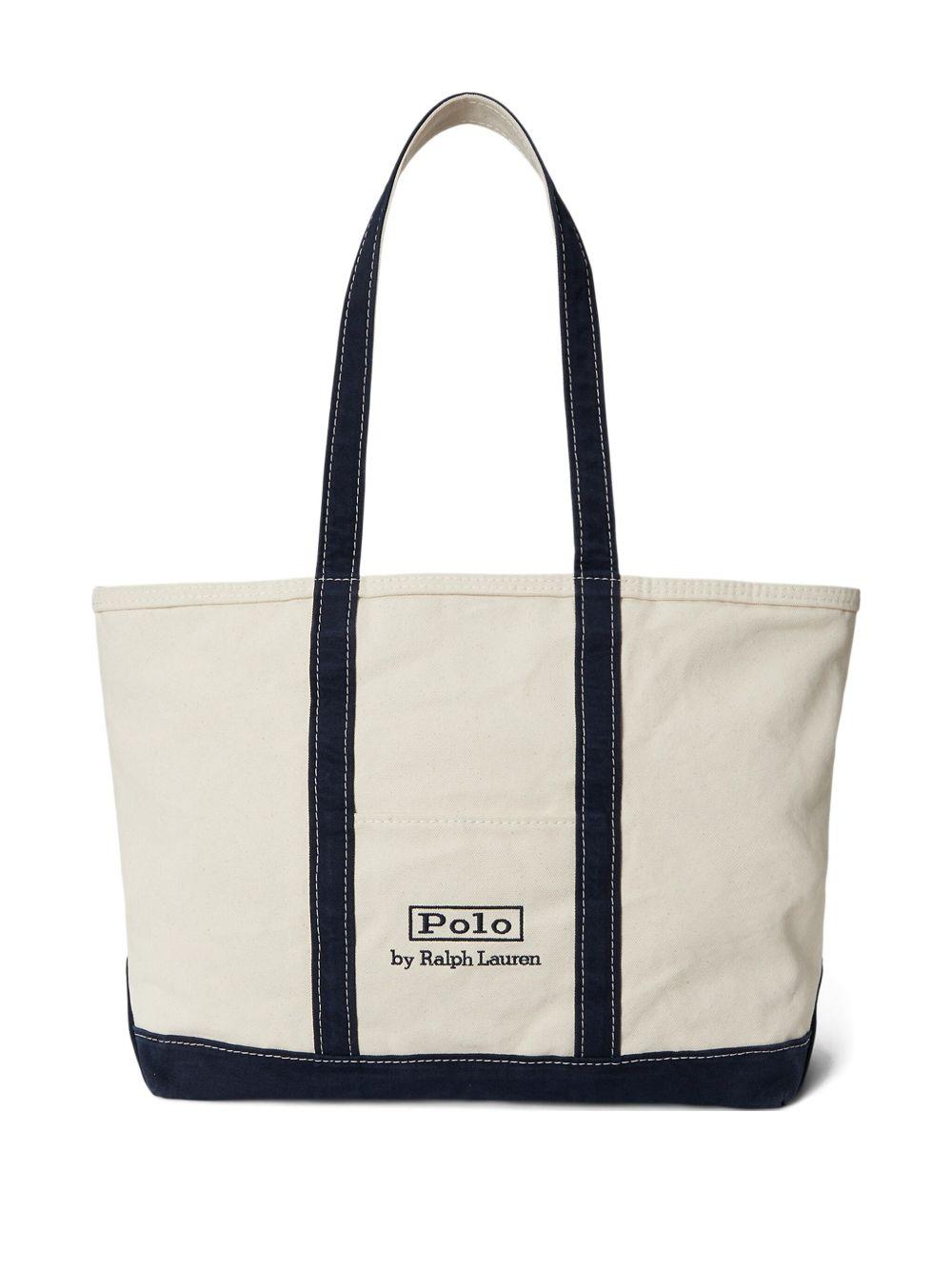 logo-embroidered canvas tote bag Product Image