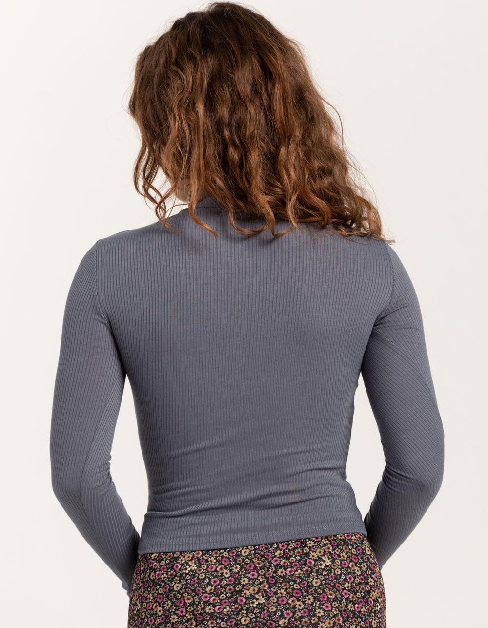 TILLYS Mock Neck Womens Long Sleeve Tee - DUSK Product Image