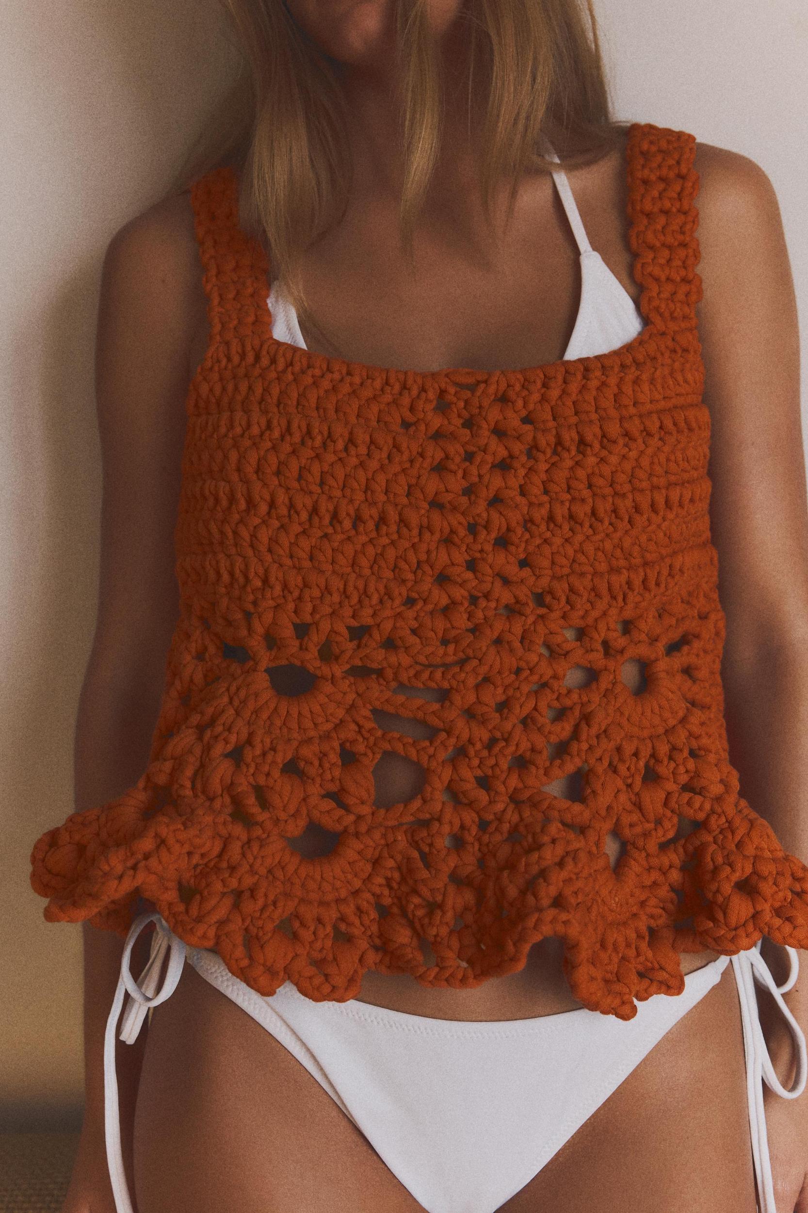 CROCHET KNIT TOP Product Image