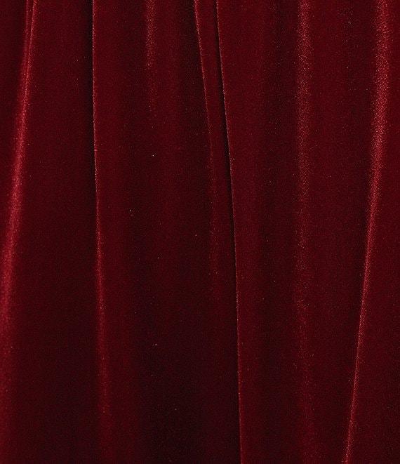 Caroline Rose Stretch Velvet Knit Elasticized Waist Flare Leg Pull-On Pants Product Image