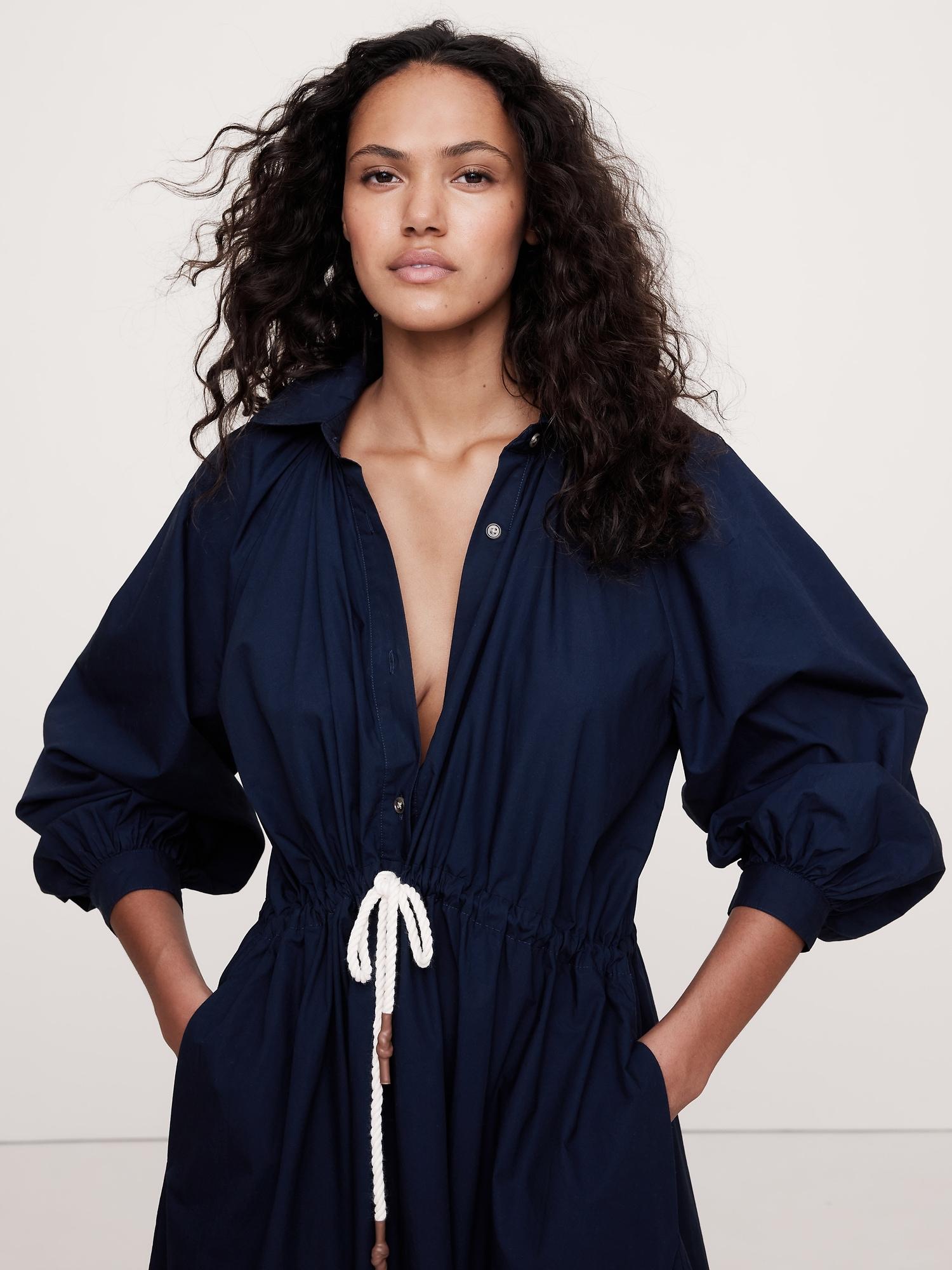Cotton Poplin Midi Shirtdress Product Image