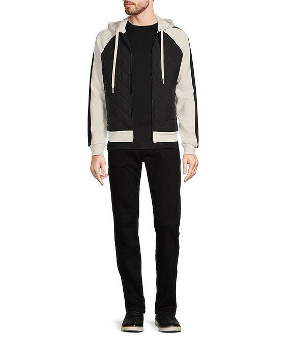 Murano Liquid Luxury Slim Fit Color Block Full-Zip Hoodie Product Image