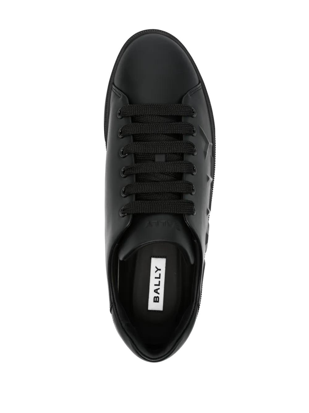 logo-embossed leather sneakers Product Image