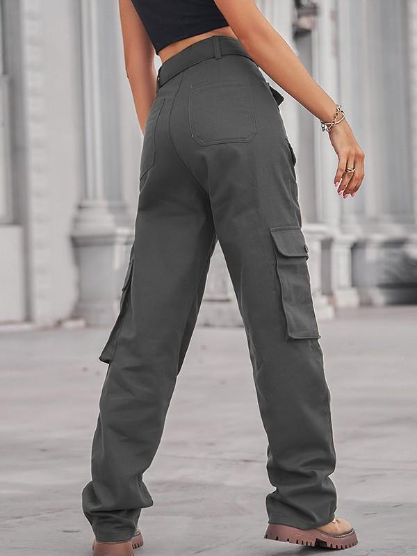 Belted Baggy Denim Cargo Jeans Product Image