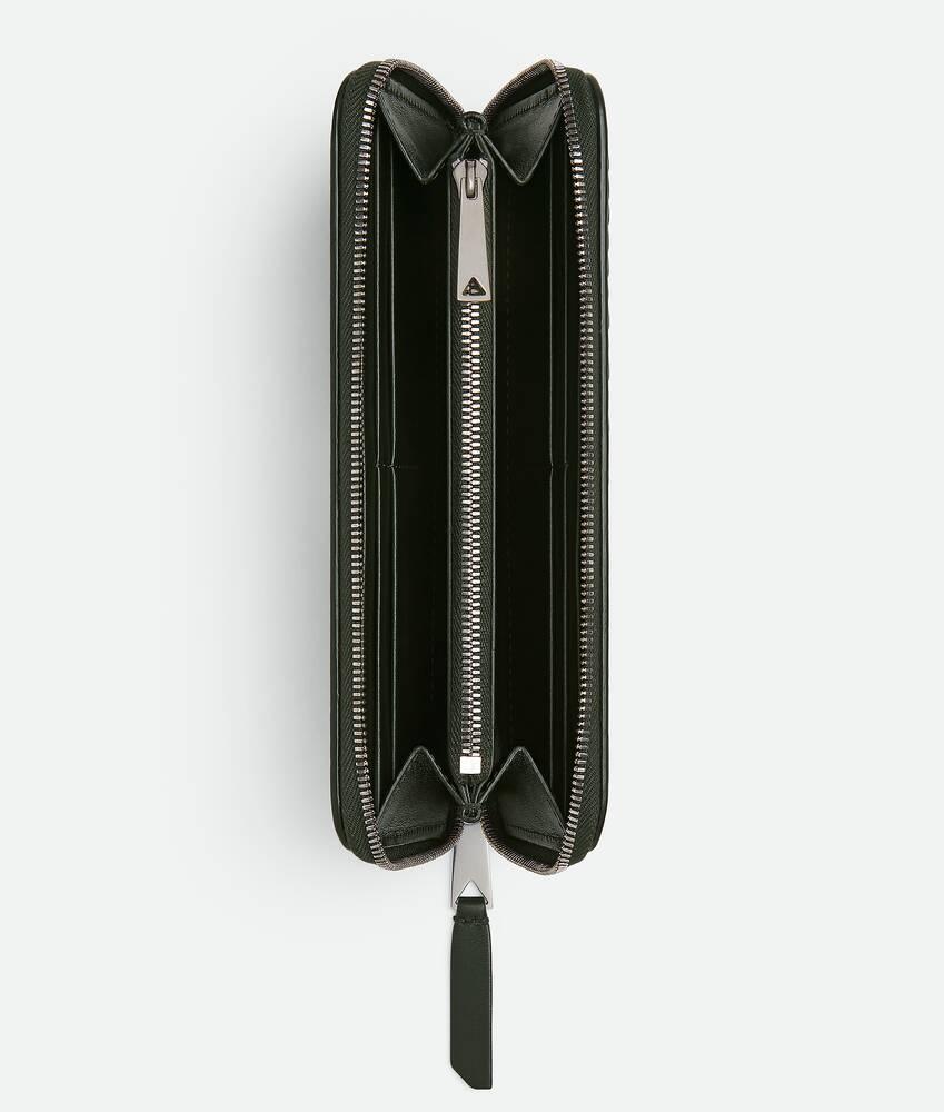 Men's Intrecciato Piccolo Zip Around Wallet in Dark green Product Image