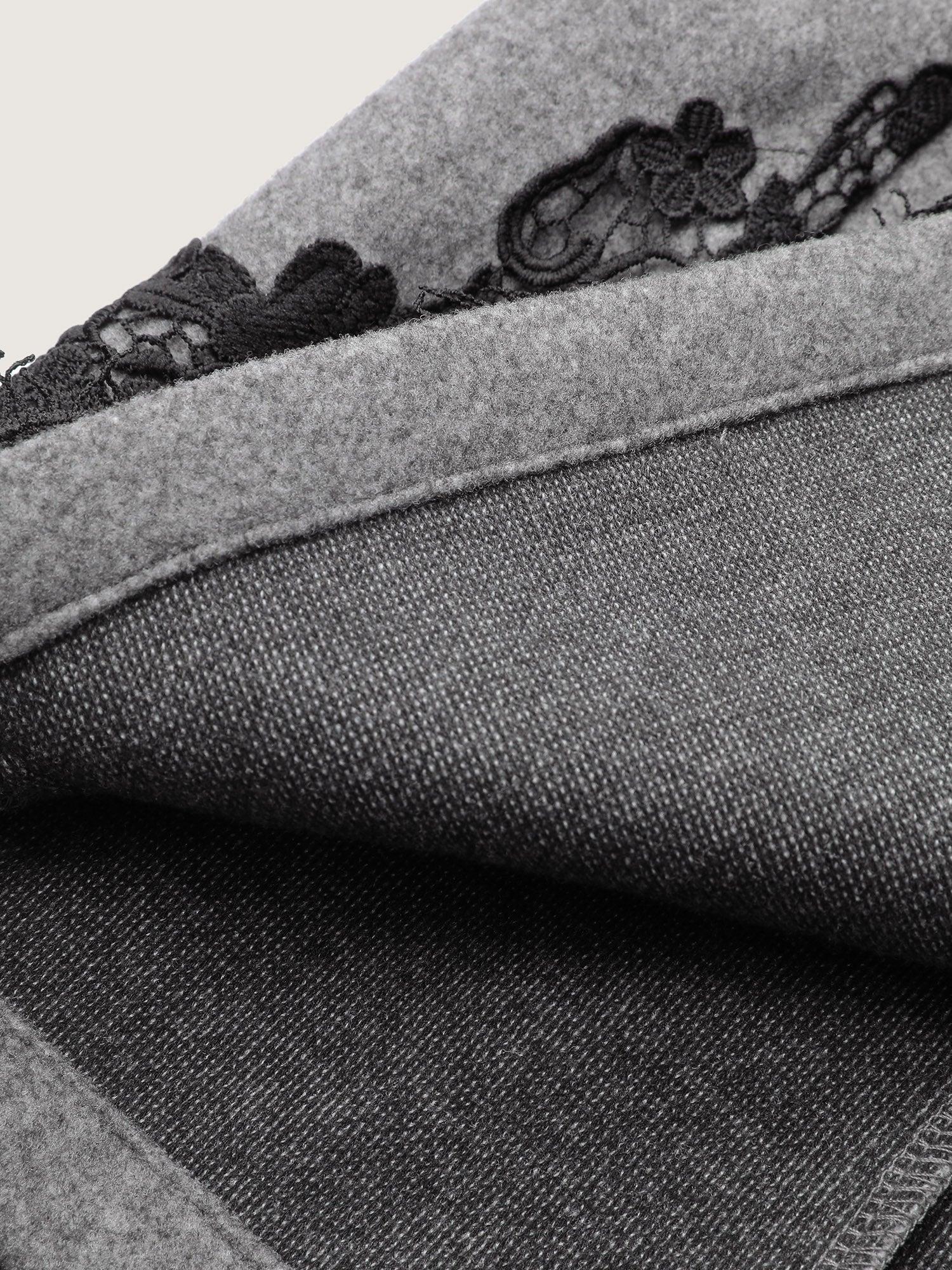 Color Contrast Belted Lace Coat Female Product Image