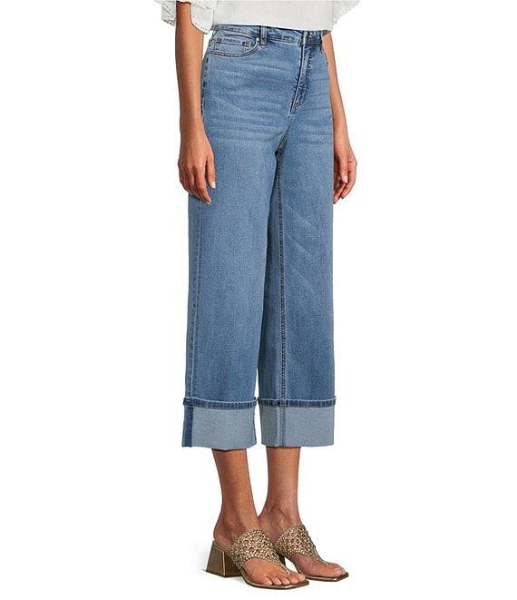 John Mark Wide Leg 5 Pocket Crop Denim Jeans Product Image