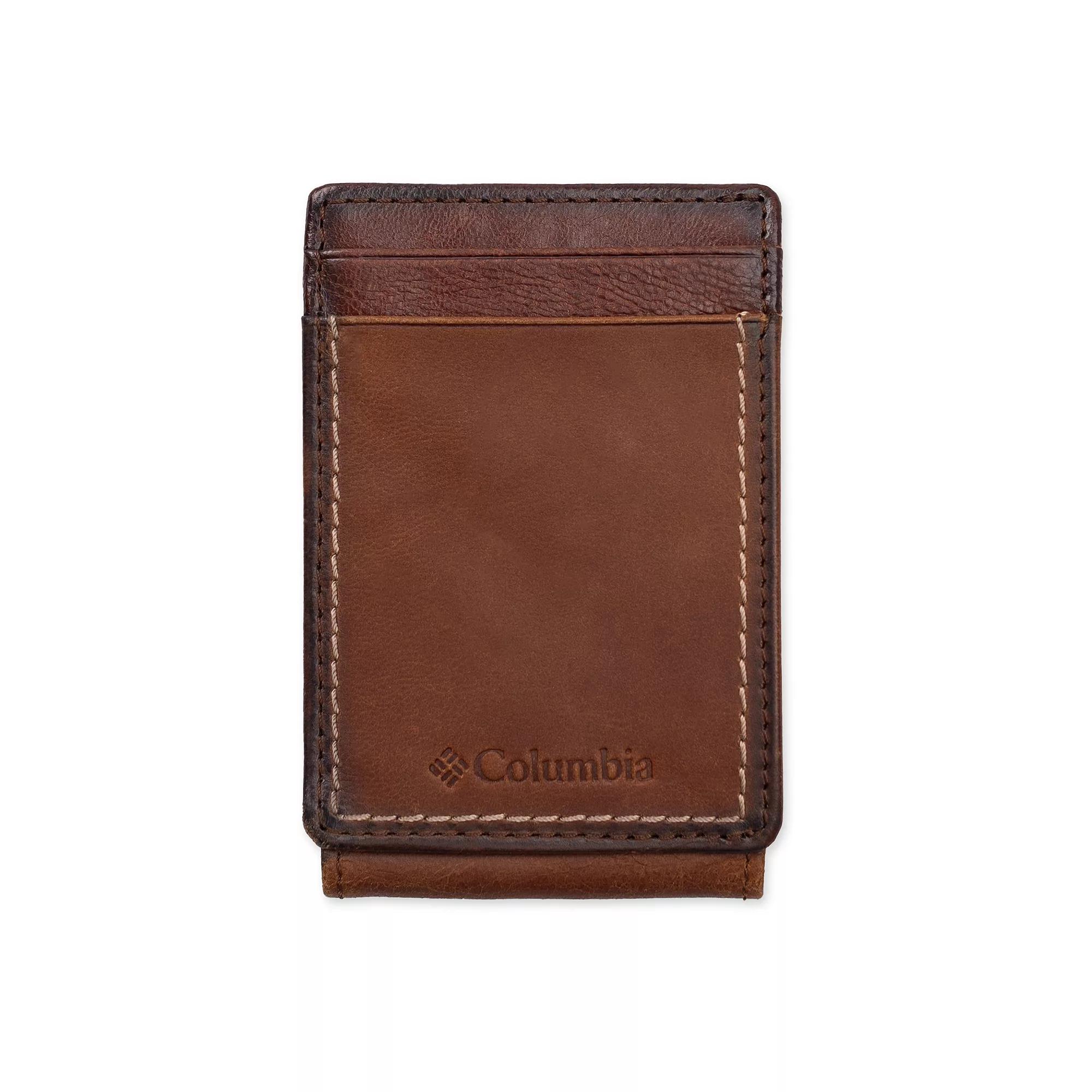 Men's Columbia RFID-Blocking Burnished Magnetic Money Clip Wallet, Brown Product Image
