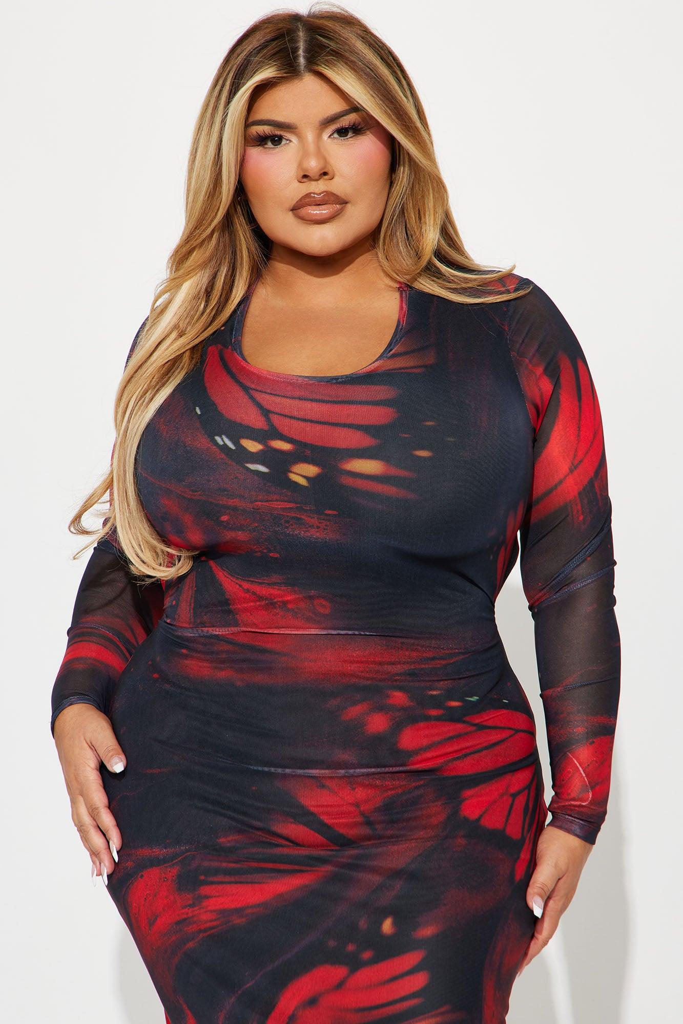 Vermilionaire Mesh Maxi Dress - Red/combo Product Image