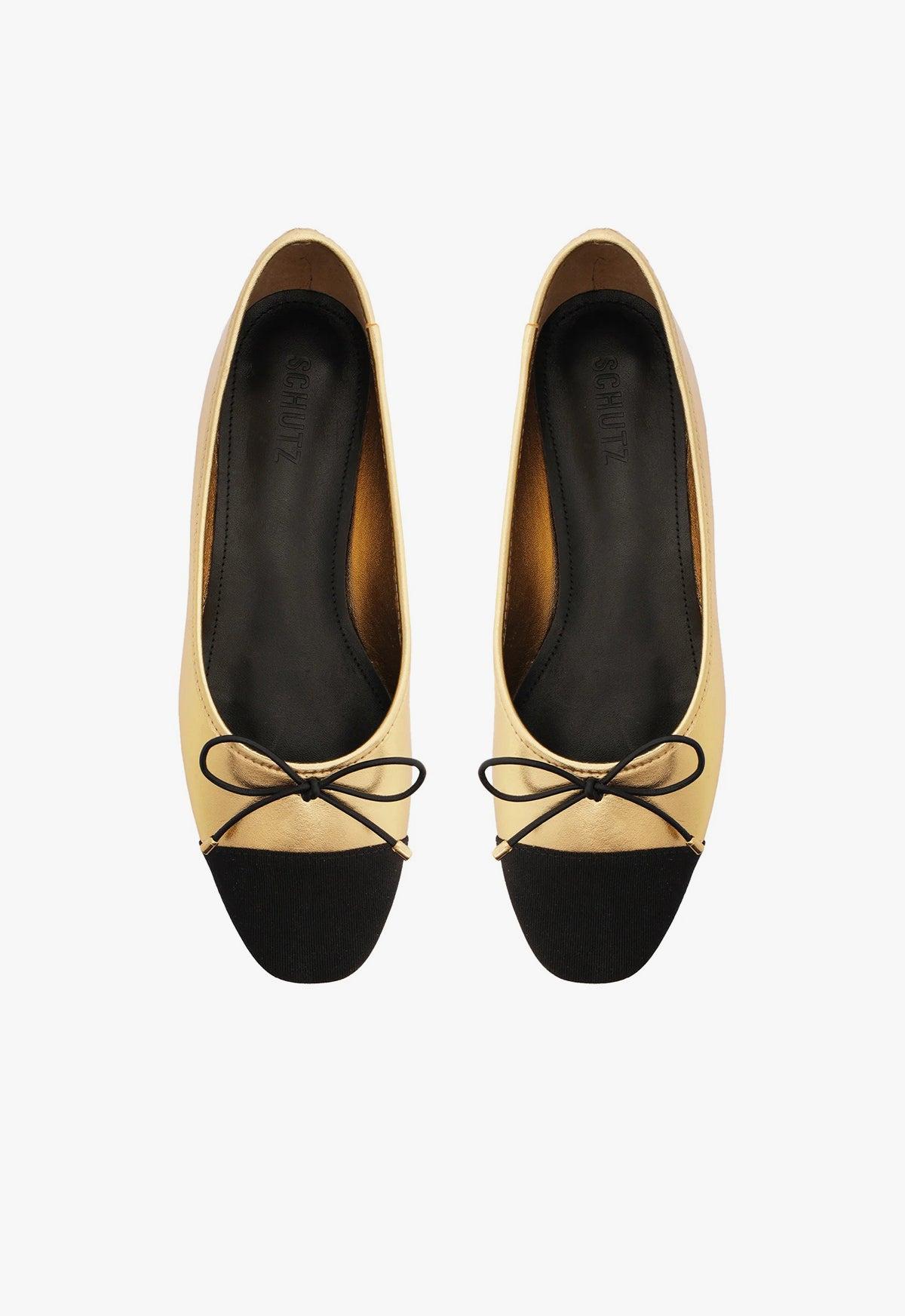 Arissa Metallic Leather Flat Female Product Image