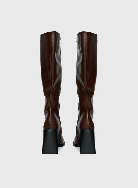 Renzo Knee High Boots Brown Product Image