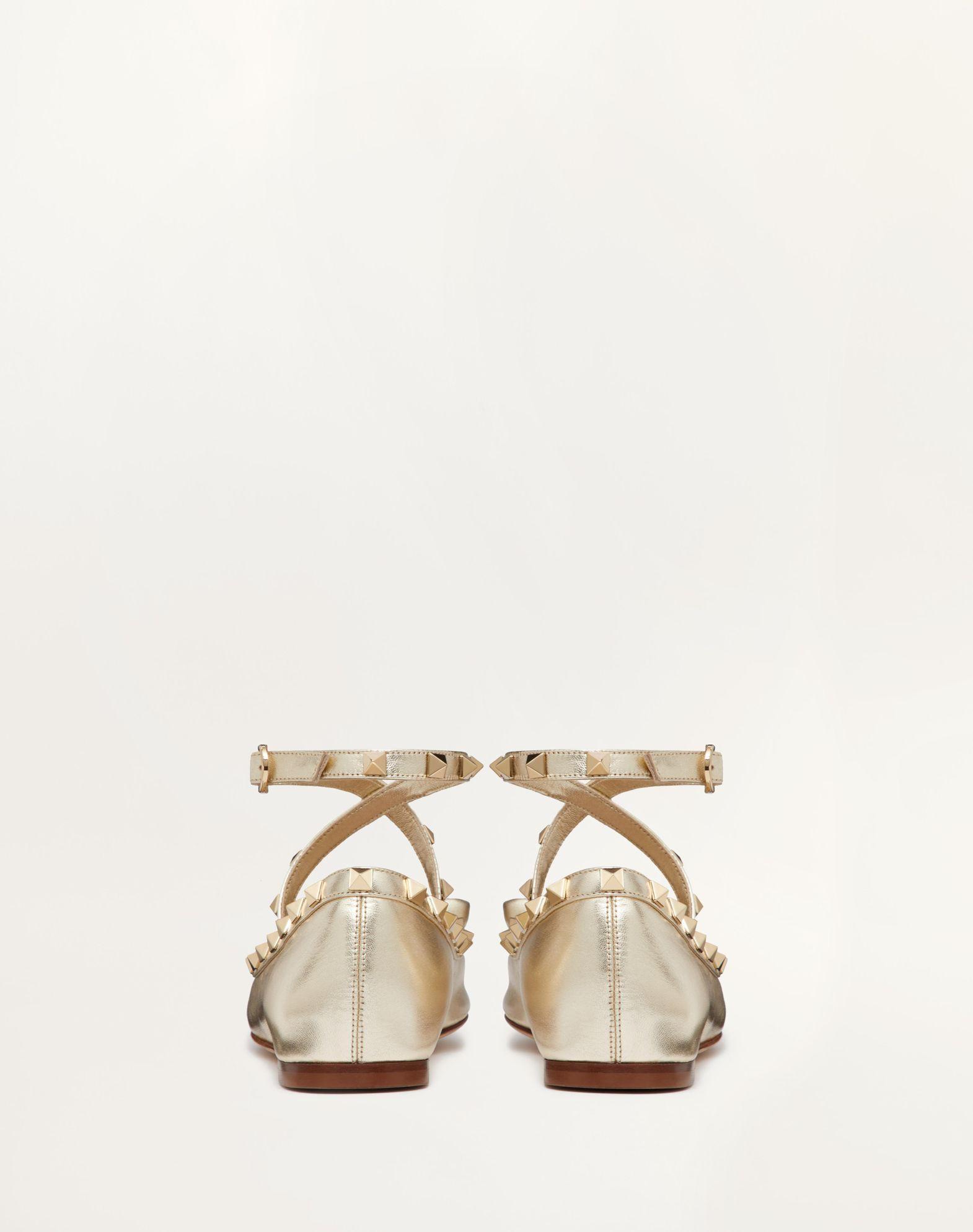 Rockstud Laminated Nappa Leather Ballerina Product Image