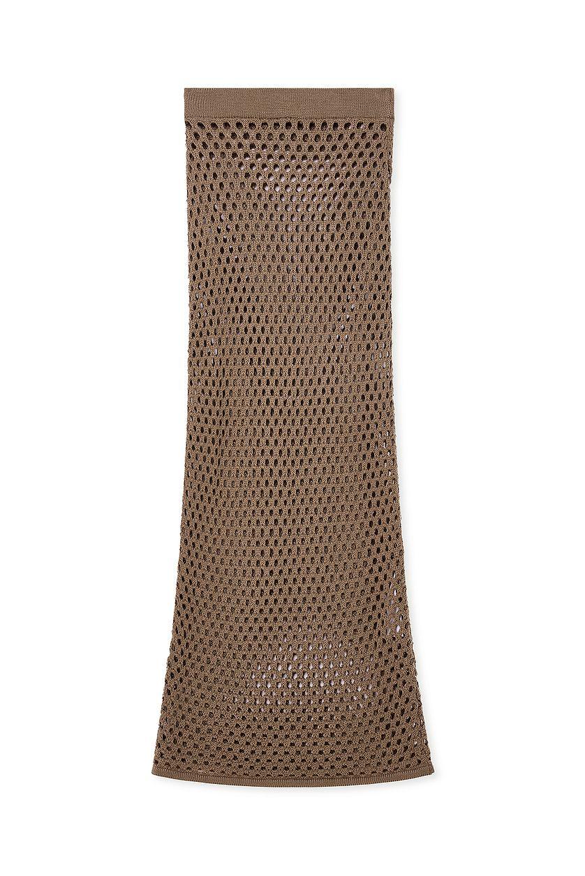 Hole Knitted Maxi Skirt Product Image