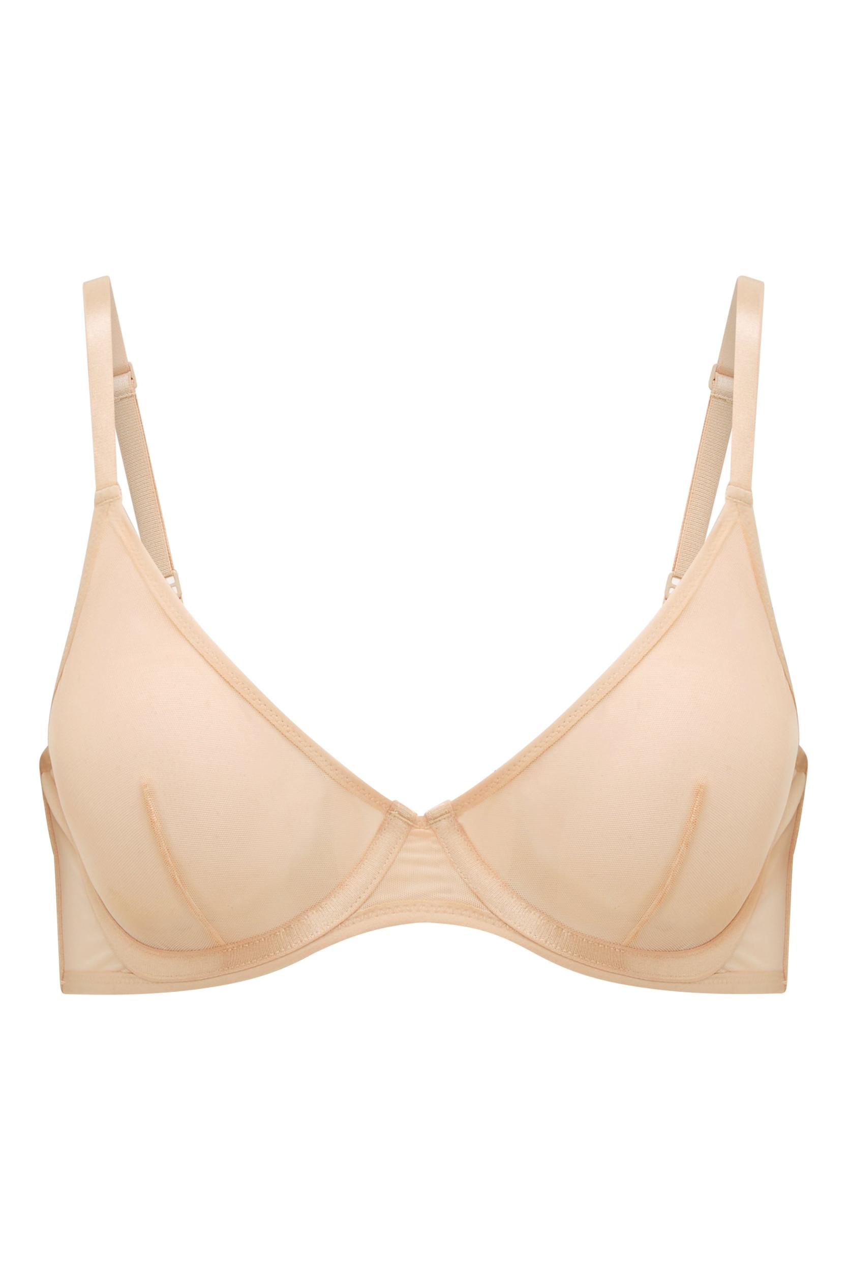 Soft Mesh Single Layer Underwired Bra in Beige Product Image