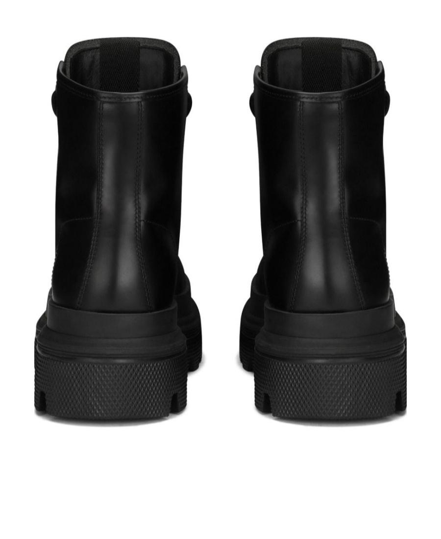 DOLCE & GABBANA Studded Calfskin Hi-trekking Ankle Boots In Black Product Image