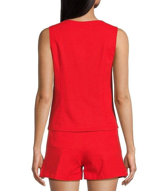 GB Tie Front Coordinating Linen Blend Vest Product Image