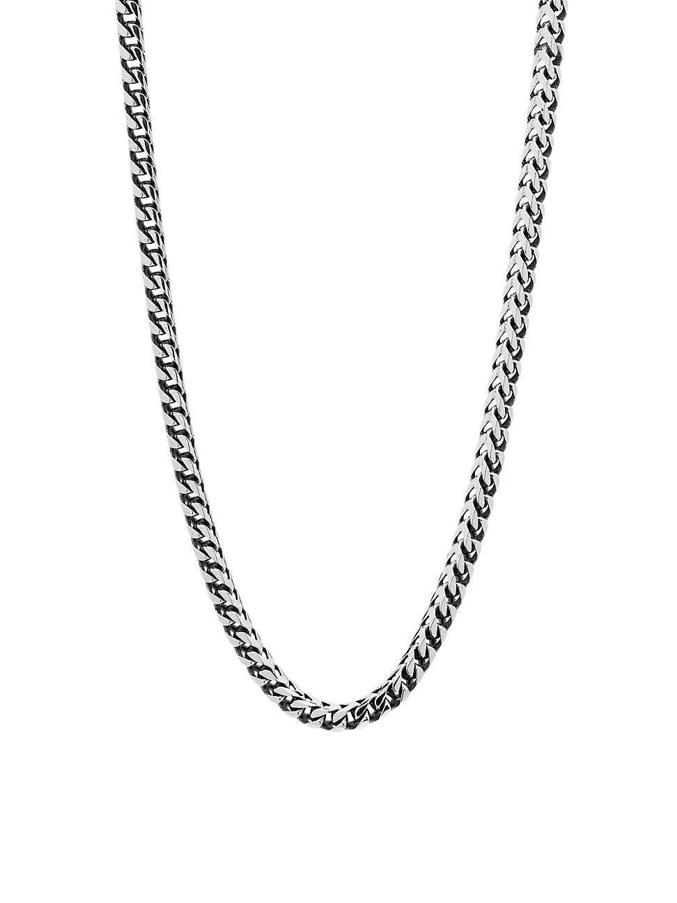 Womens Sterling Silver Curb Chain Necklace Product Image