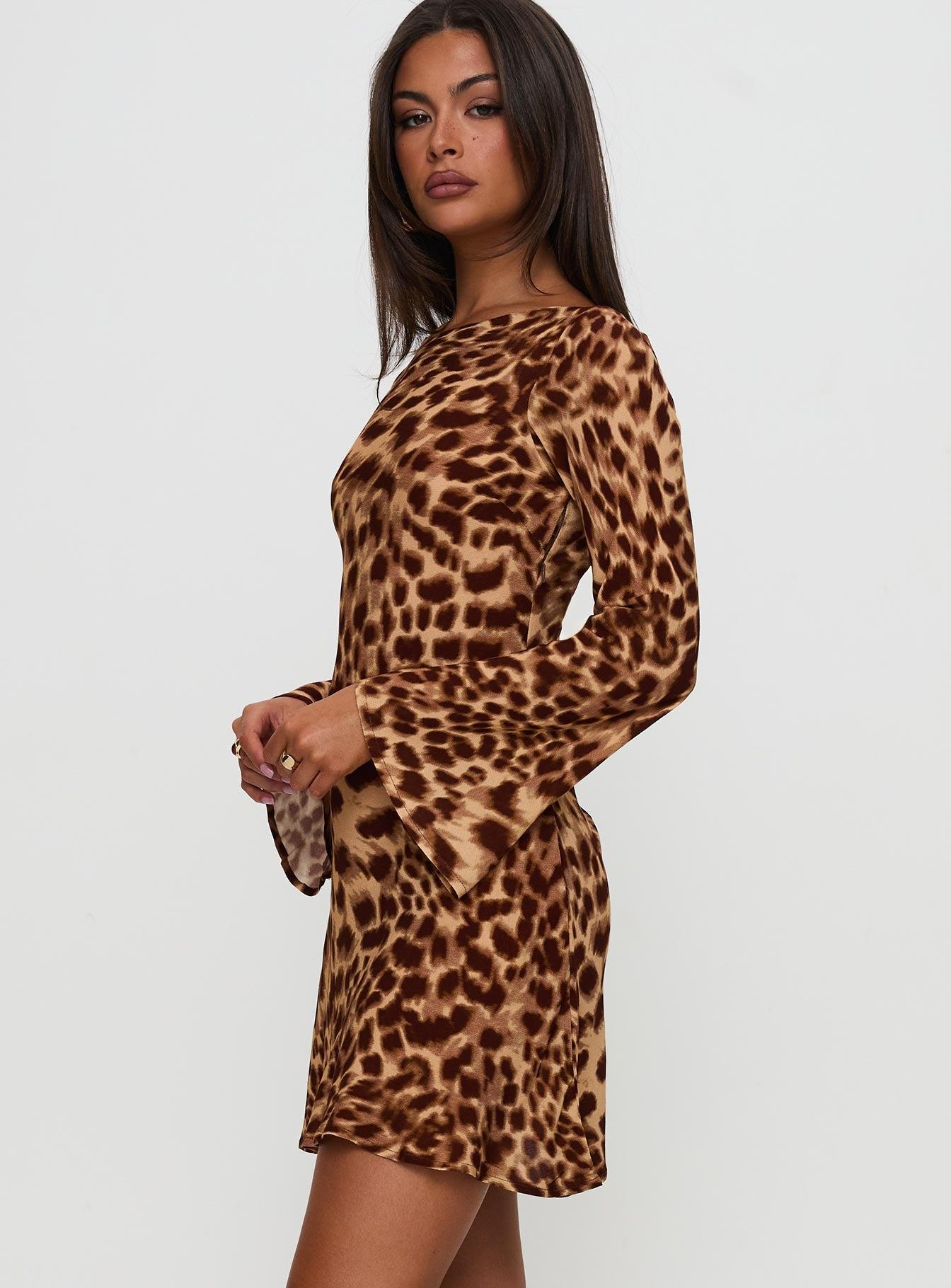 Halo Bias Mini Dress Leopard Product Image