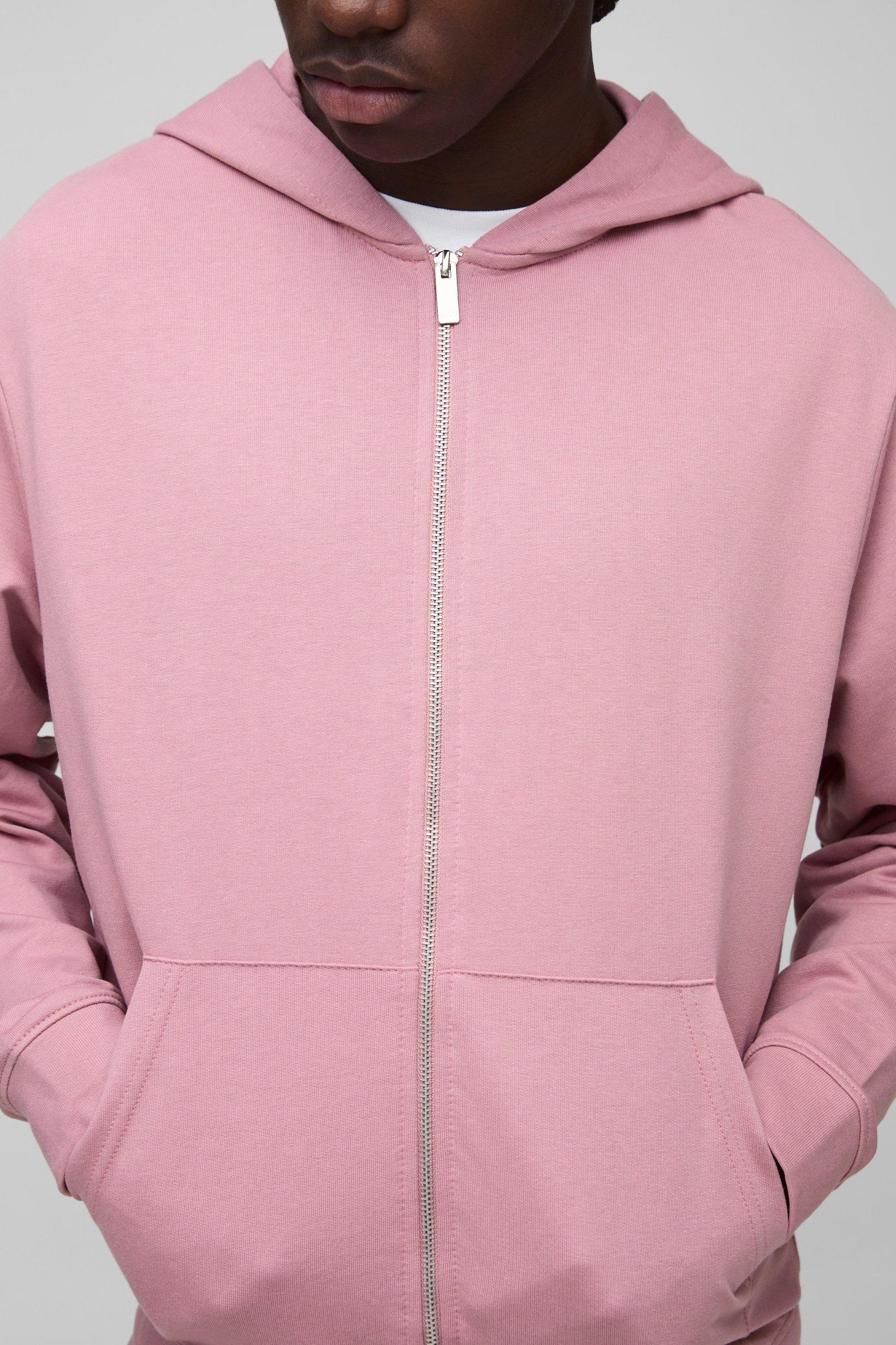 260GSM Loopback Basic Regular Fit Zip Through Hoodie and Straight Leg Sweatpants Set | boohooMAN USA Product Image