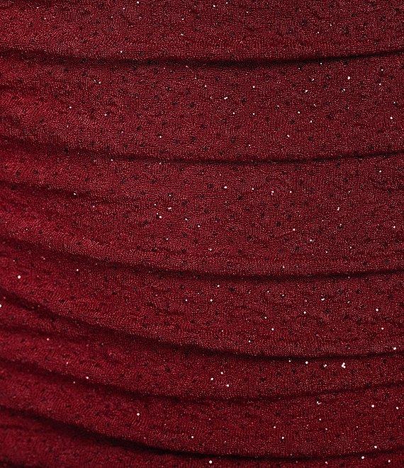 Honey and Rosie Strapless Fitted Shirred Glitter Knit Short Dress Product Image