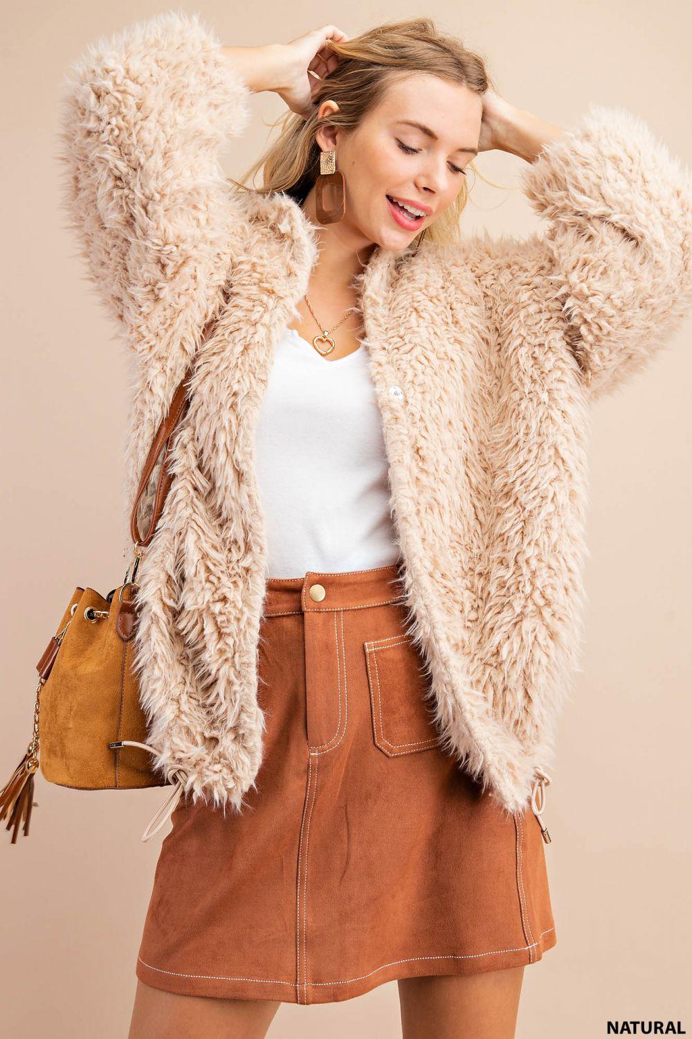 5160   Lux Soft Faux Fur Jacket Product Image