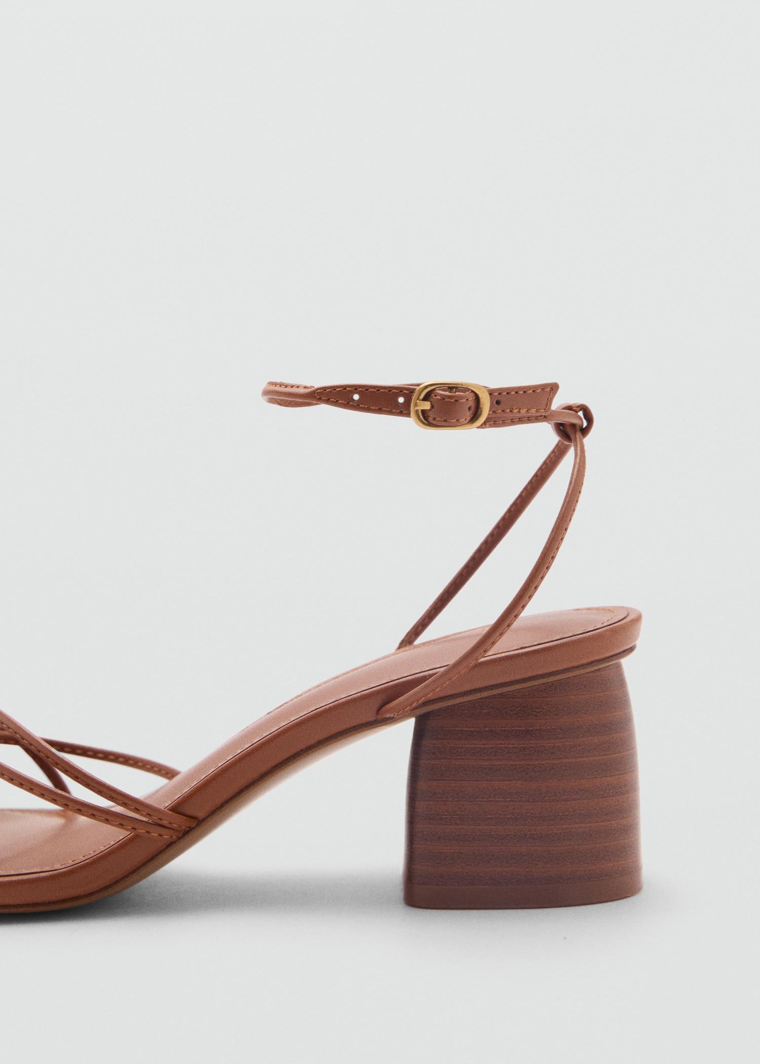 Crossed strap heeled sandal - Women | MANGO USA Product Image