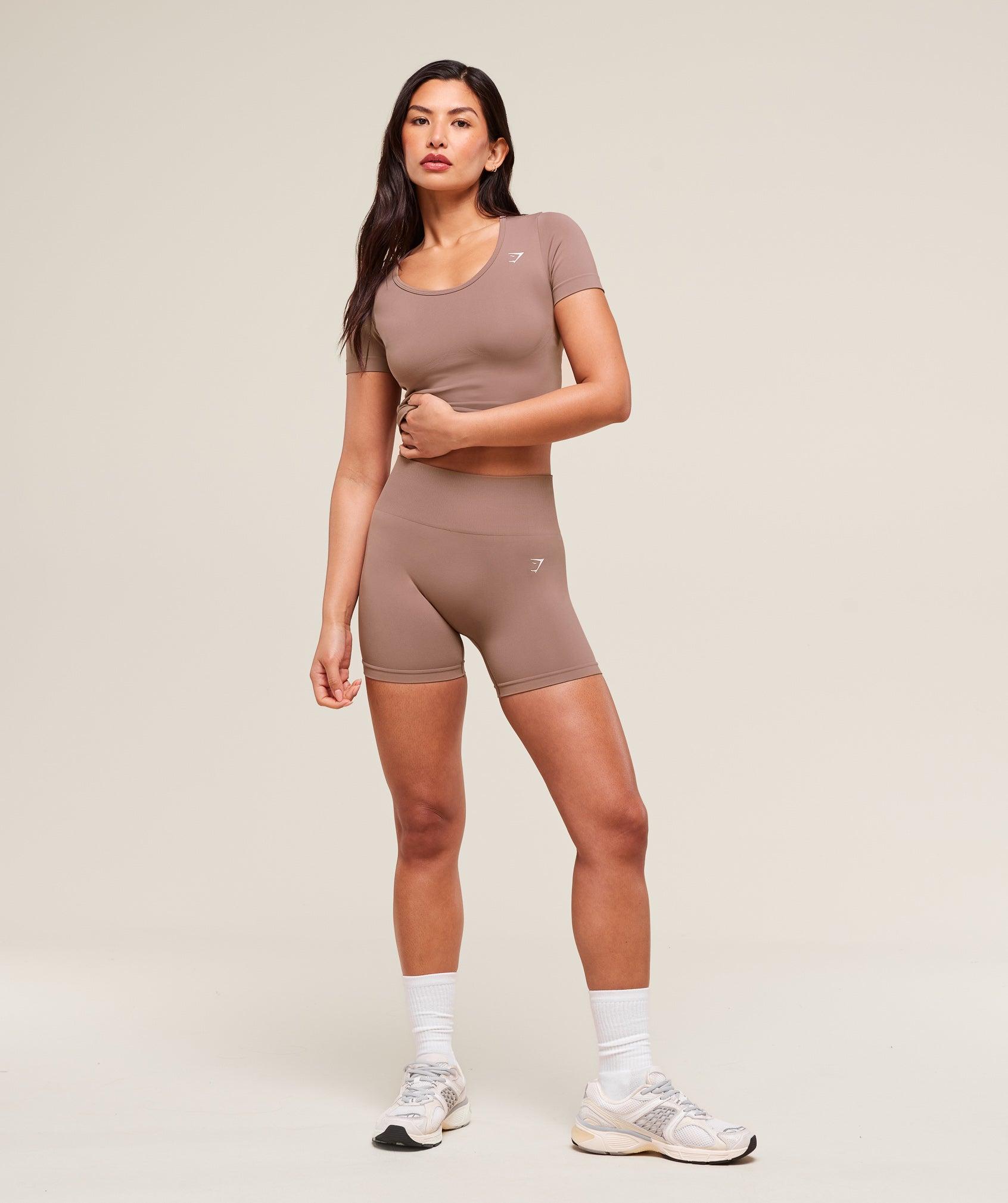 Gymshark Everyday Seamless Tight Fit Crew Neck Tee - Chestnut Pink Female Product Image