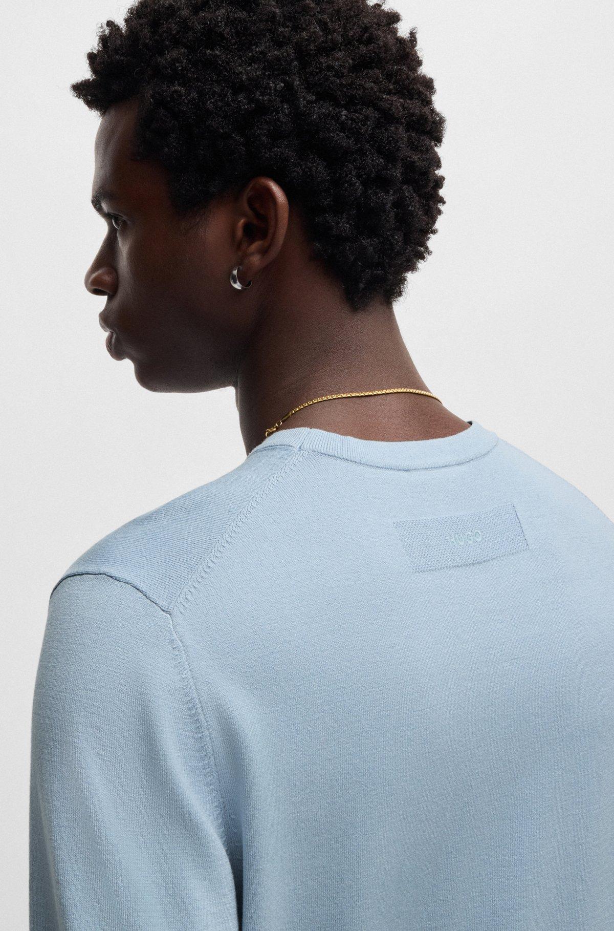 Slim-fit knitted sweater with short sleeves Product Image