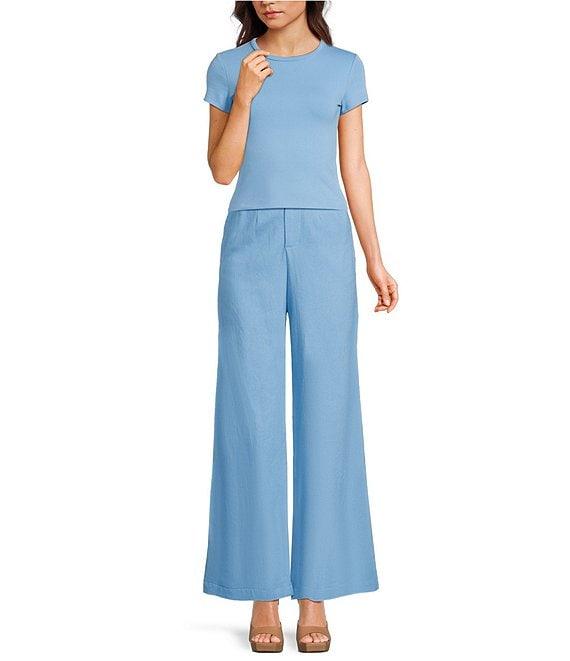 GB Linen Blend Wide Leg Pants Product Image