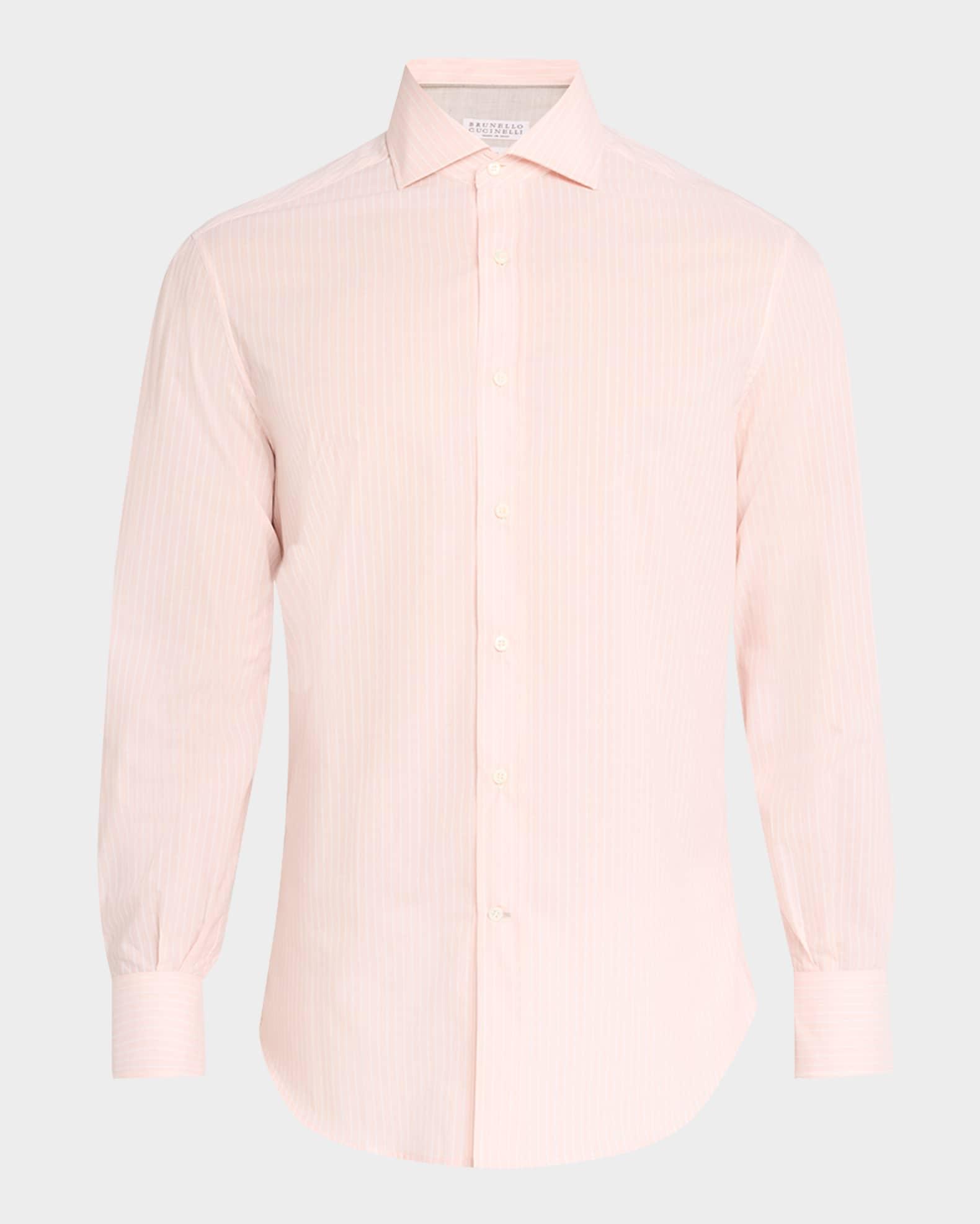 Men's Cotton Chambray Stripe Sport Shirt Product Image