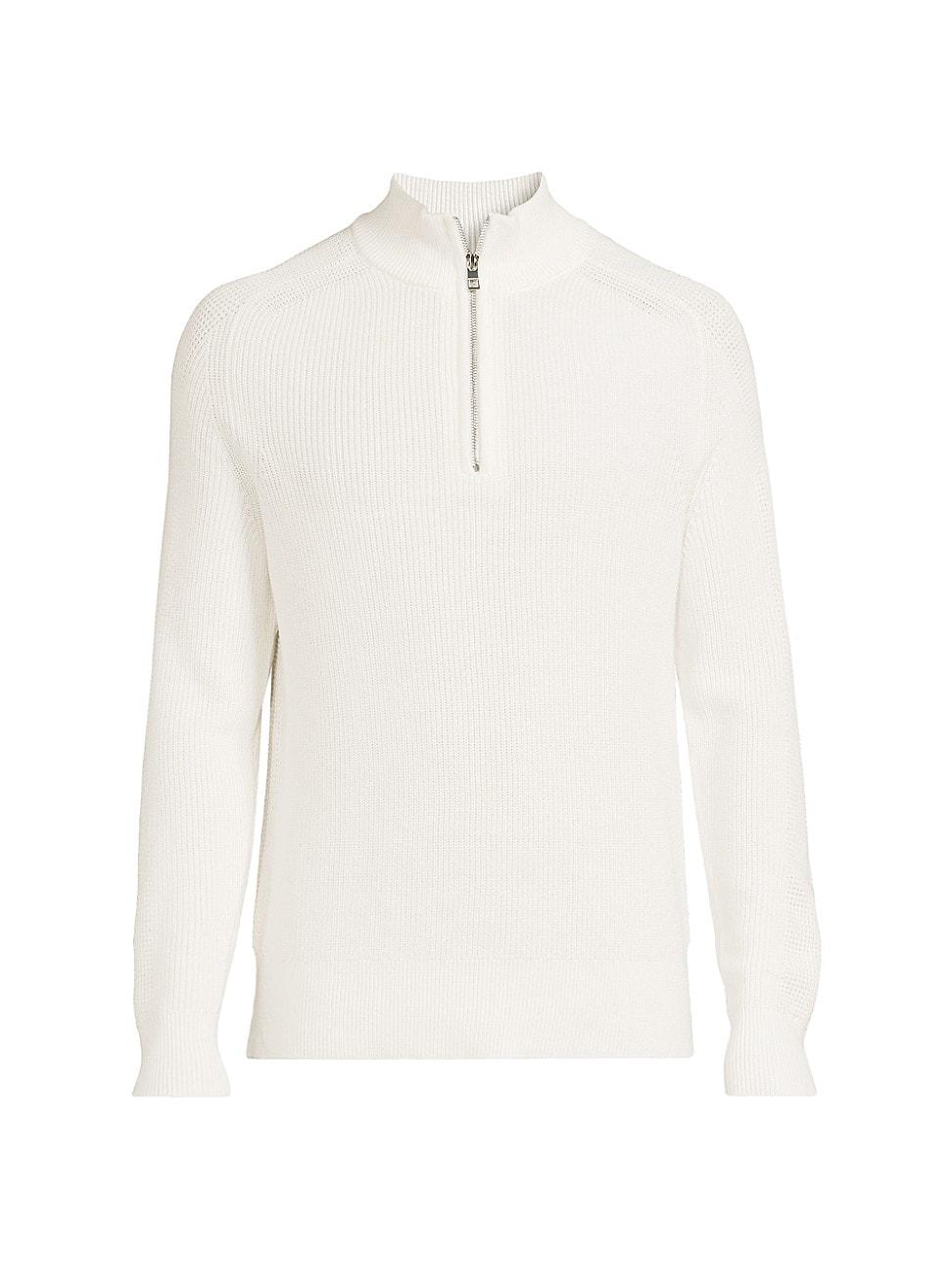 Mens Mixed Stitch Quarter-Zip Sweater Product Image