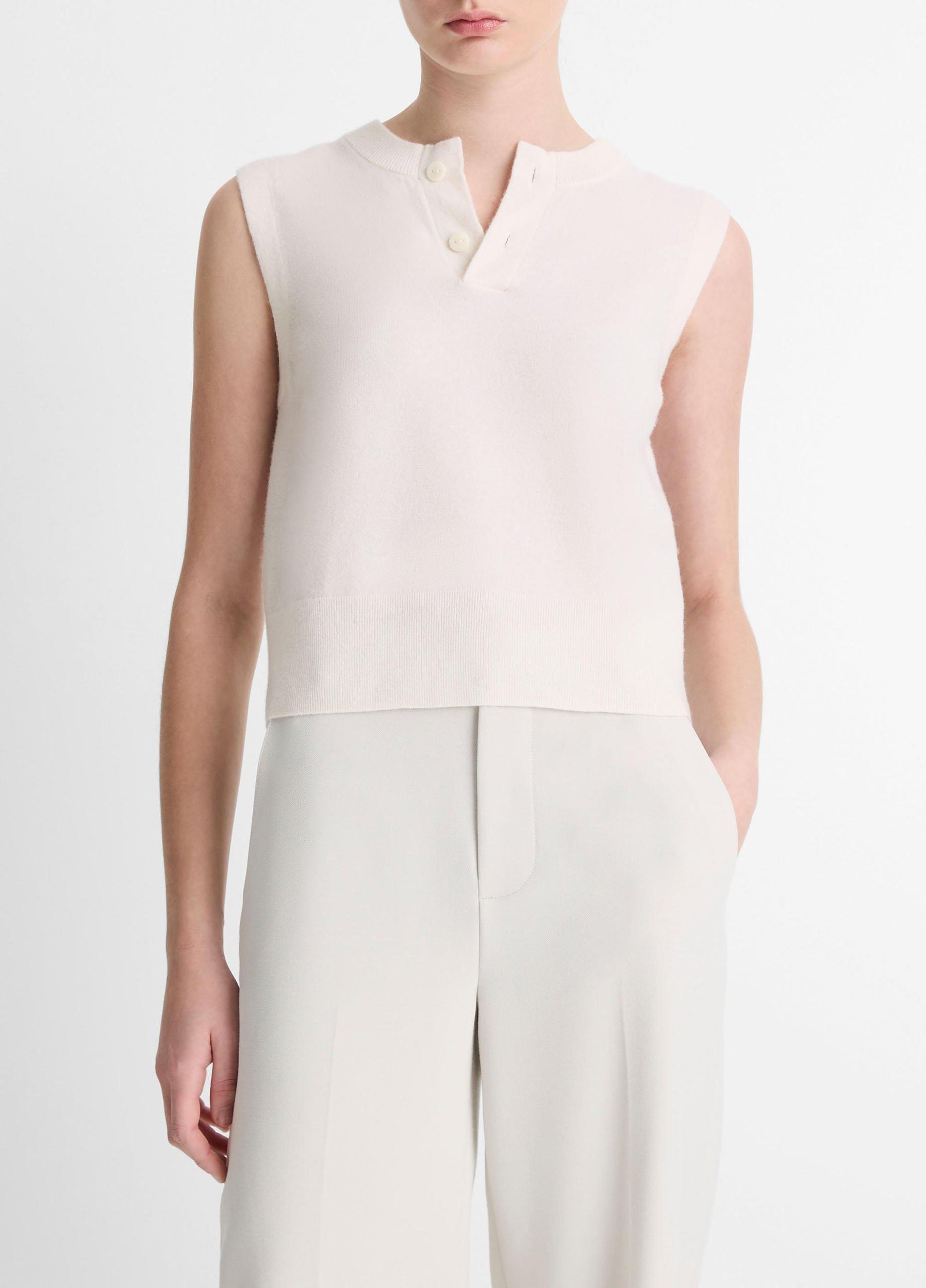 Wool-Blend Henley Shell Product Image