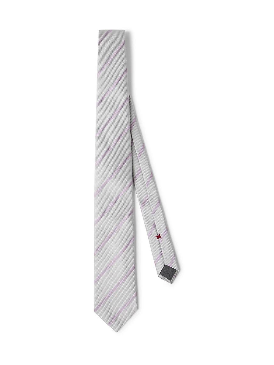 Mens Striped Silk Tie Product Image