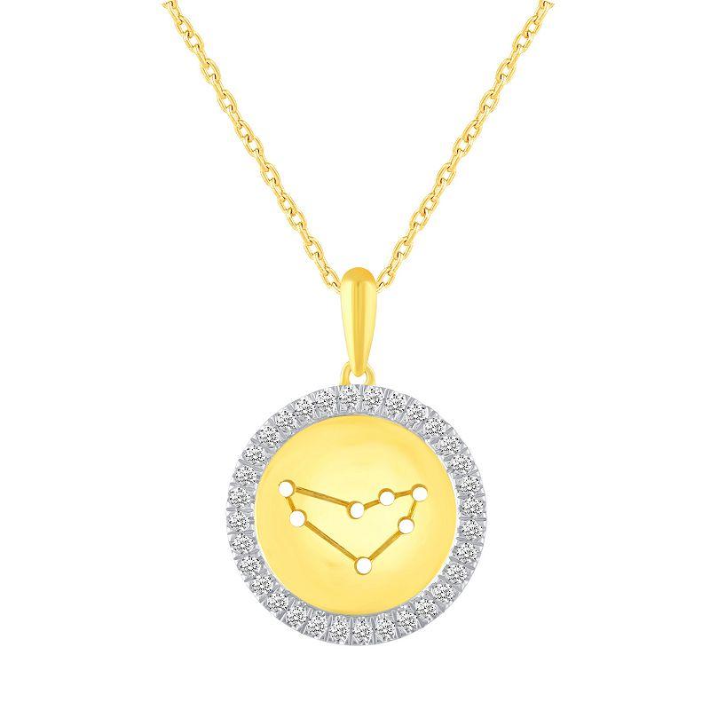 Royal Aura 1/4 Carat T.W. Diamond Halo Zodiac Pendant Necklace, Women's,  Product Image