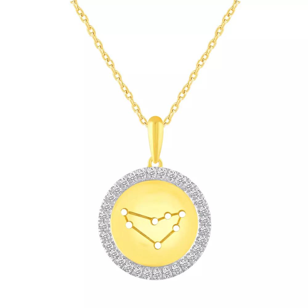Royal Aura 1/4 Carat T.W. Diamond Halo Zodiac Pendant Necklace, Women's,  Product Image