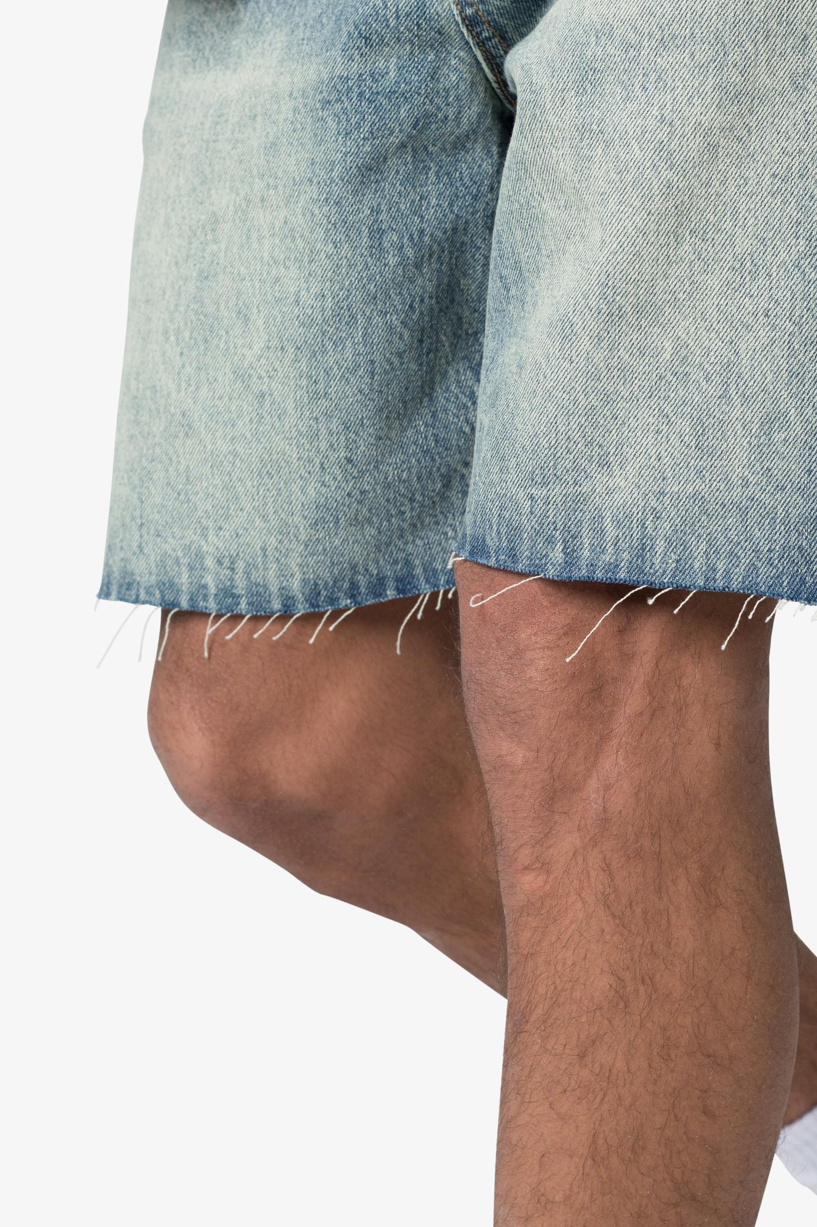 Frayed Denim Shorts - Blue Product Image