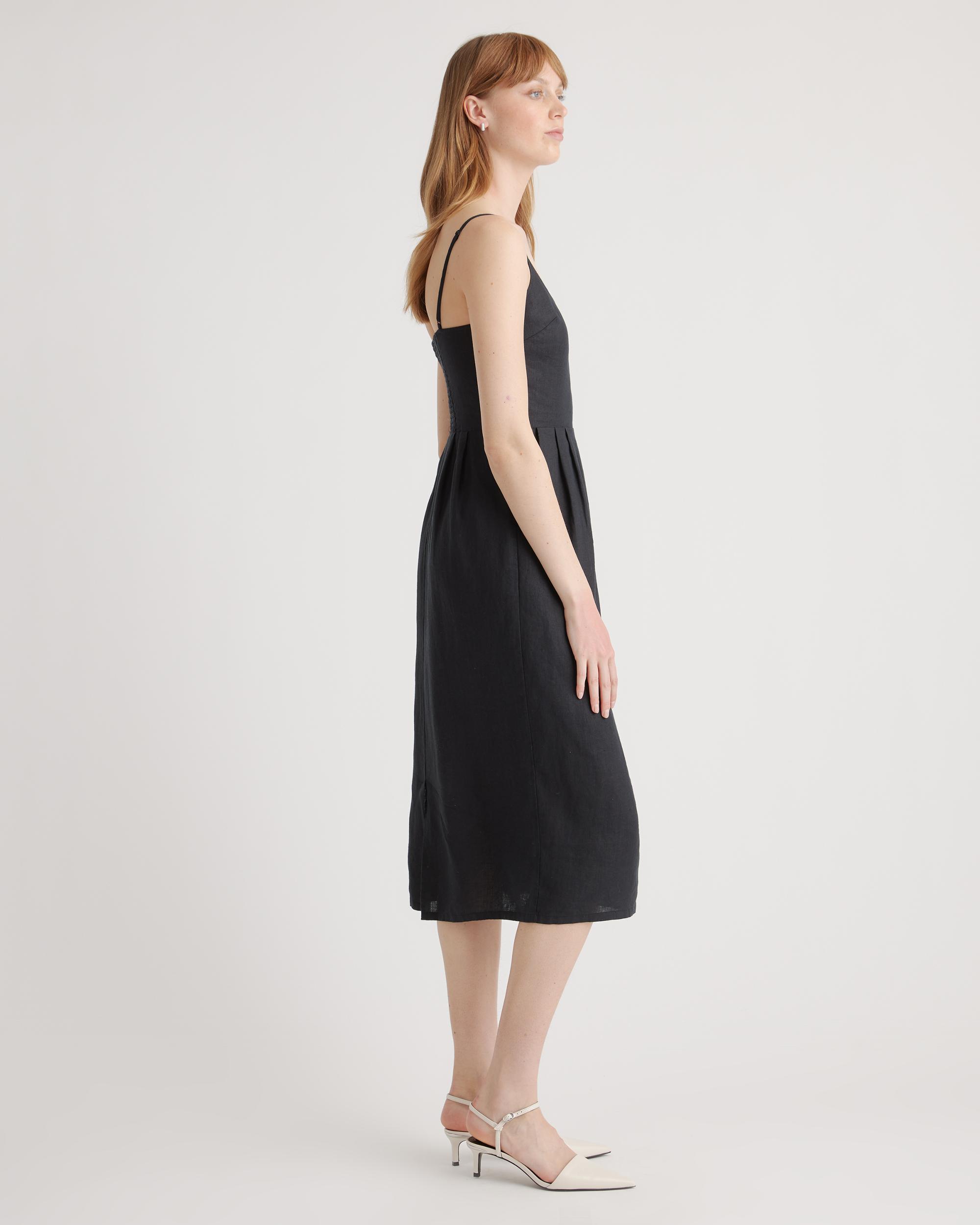 Quince | Women's 100% European Linen Scoop Neck Midi Dress Product Image