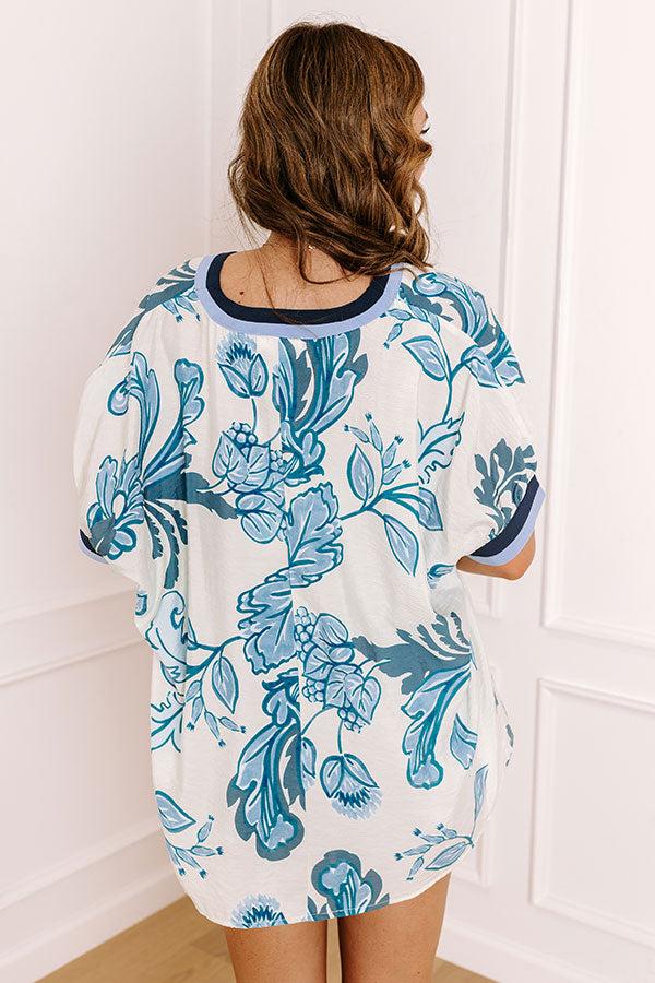 Veranda Views Floral Top in Blue Product Image