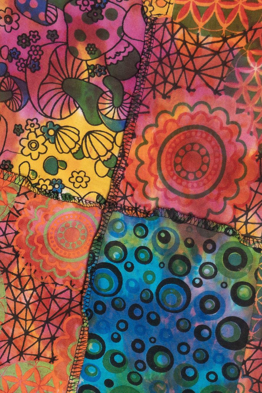 Tie Dye Mushroom Patchwork Pants Product Image