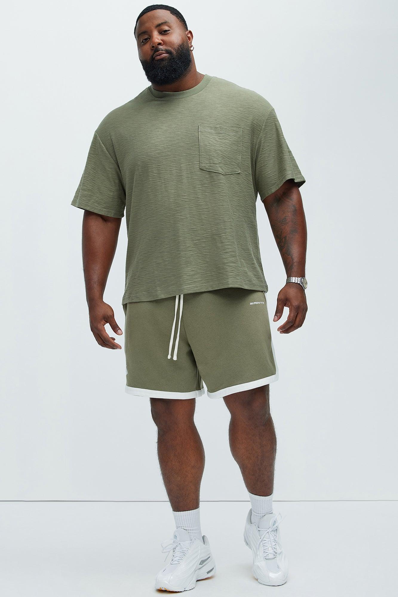 Tyson Contrast Warm Up Shorts - Olive/combo Product Image
