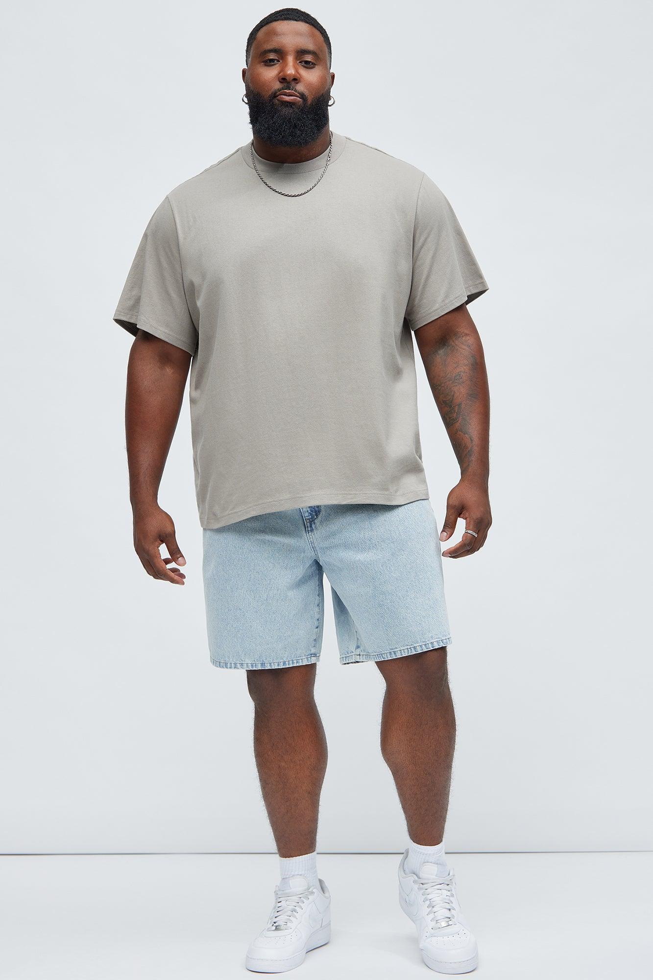Oversized Heavyweight Short Sleeve Tee - Taupe Product Image